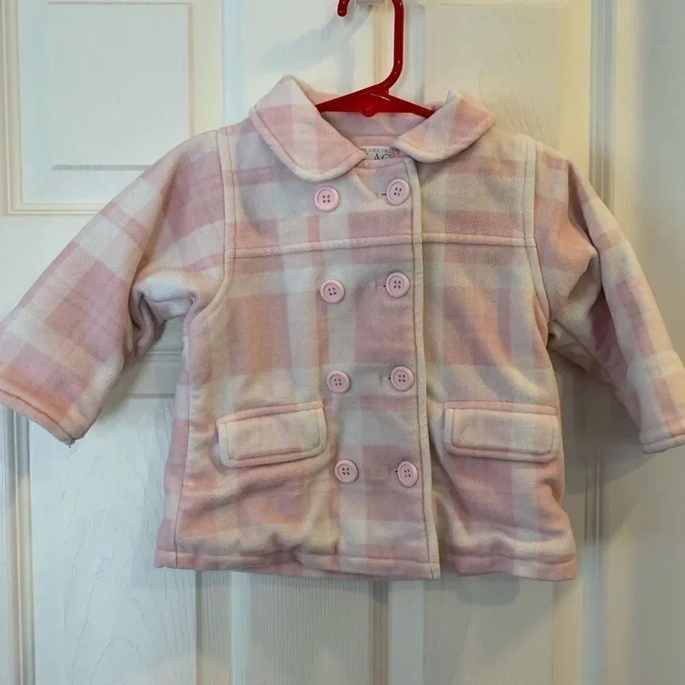The Children’s Place Girls 12M Pink Plaid Coat